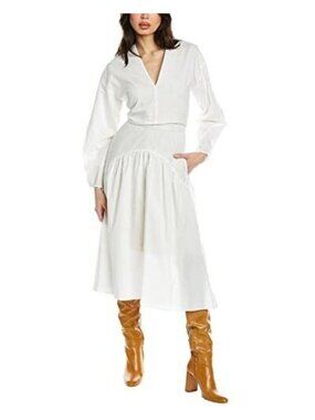 Vince Dress White Country Western Cowgirl Cottagecore Monochrome Womens S
